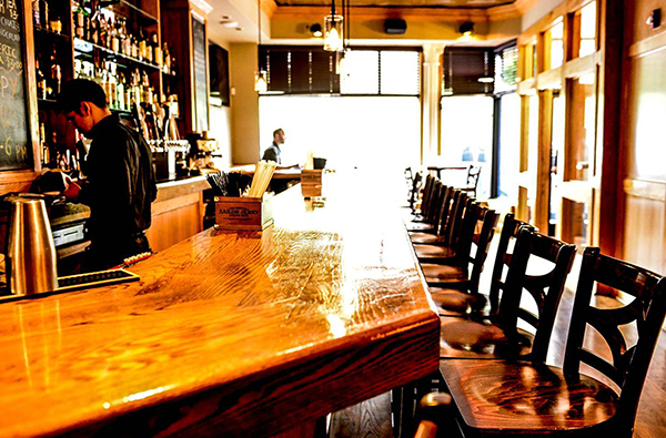 at the bar